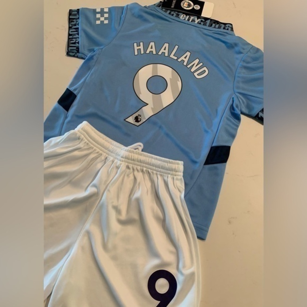 Haaland Toddler Jersey 4-5T Size 20 - Kids Manchester Soccer Jersey Kit NWT